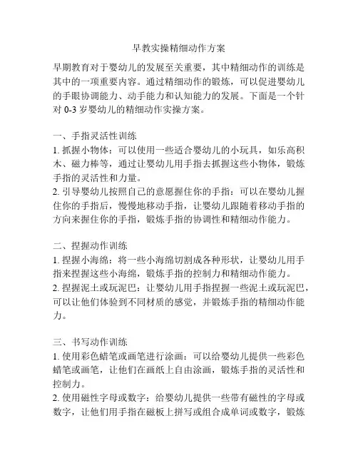 早教实操精细动作方案