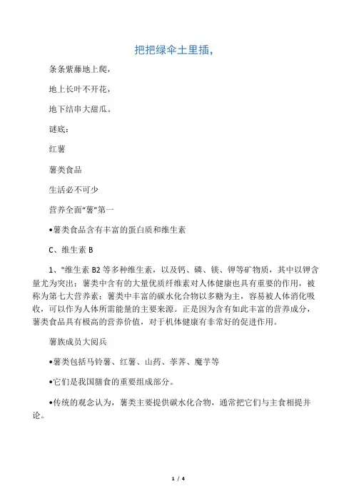 薯类食品