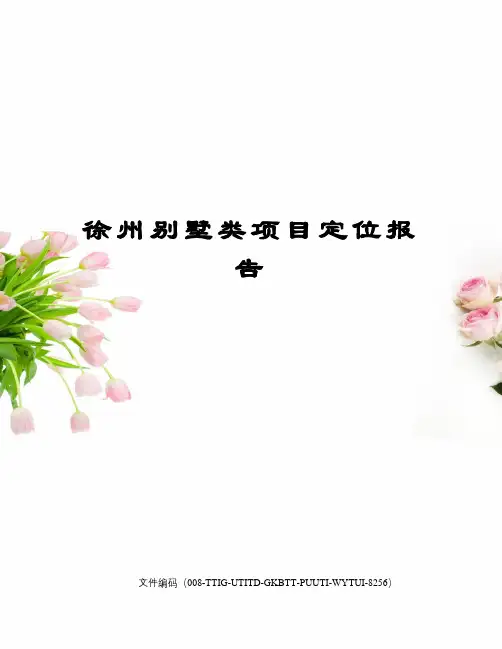 徐州别墅类项目定位报告