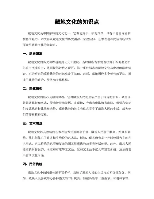 藏地文化的知识点