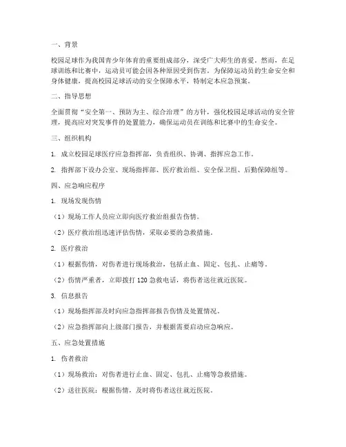 校园足球医疗应急预案