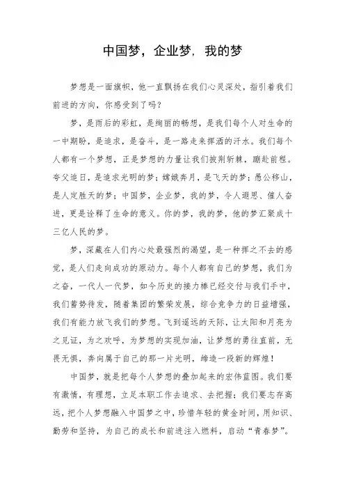 我的梦、企业梦