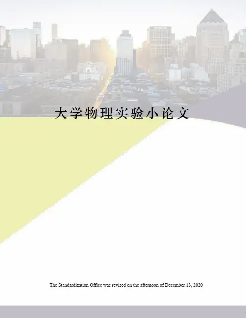 大学物理实验小论文