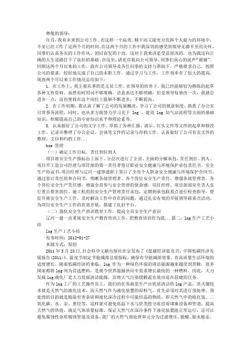 LNG工作总结