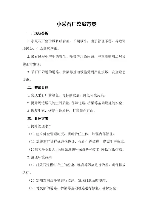 小采石厂整治方案