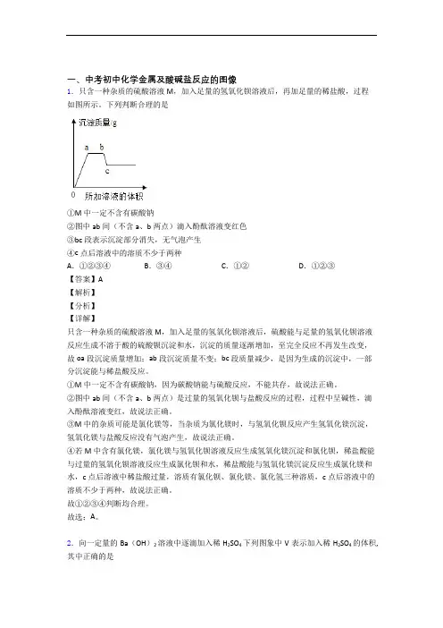 2020-2021备战中考化学金属及酸碱盐反应的图像综合题含答案解析