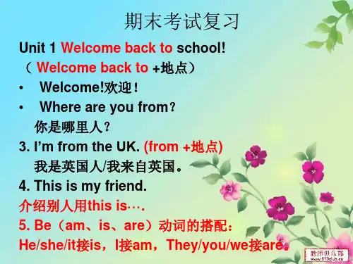 新版pep三年级英语下册期末总复习ppt课件