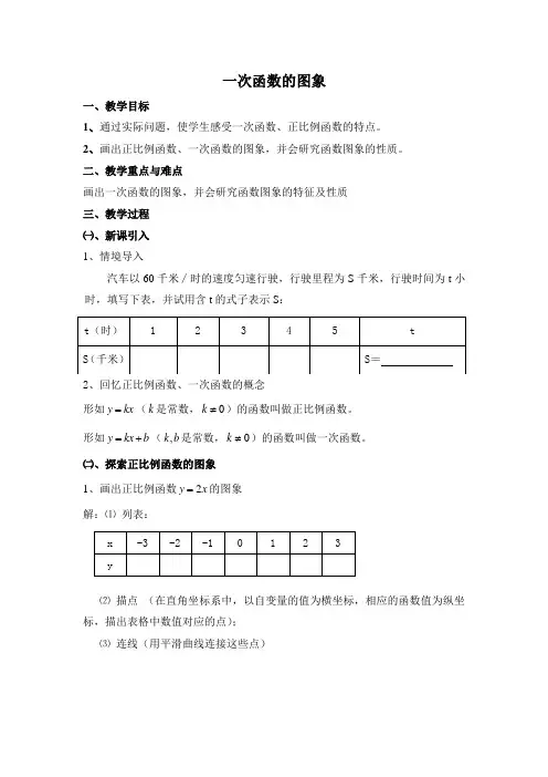 八年级数学下册教案-17.3.2 一次函数的图象2-华东师大版
