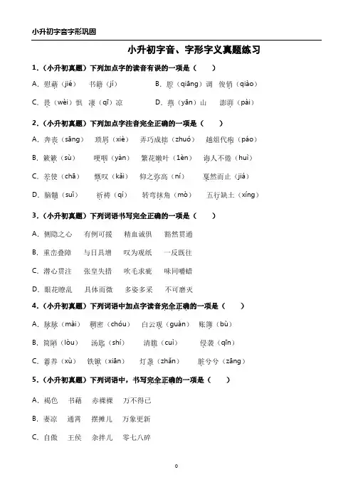小升初字音字形  含答案