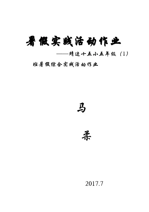 暑假综合实践活动作业