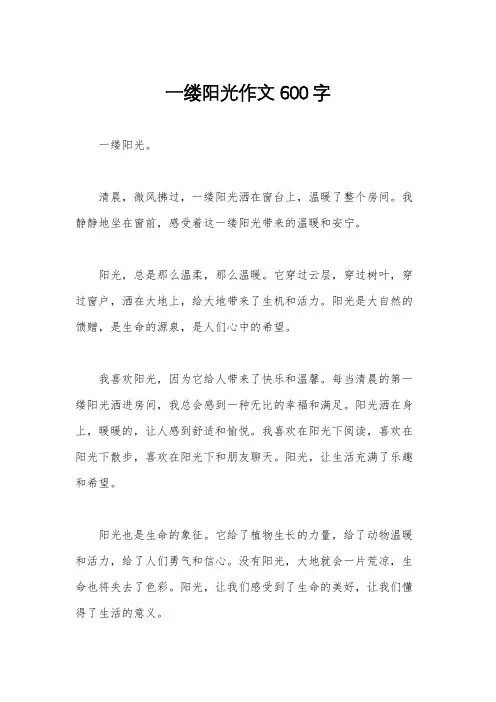 一缕阳光作文600字