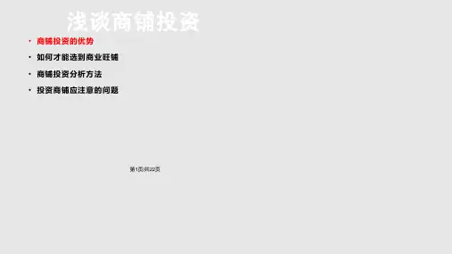 浅谈商铺投资PPT课件