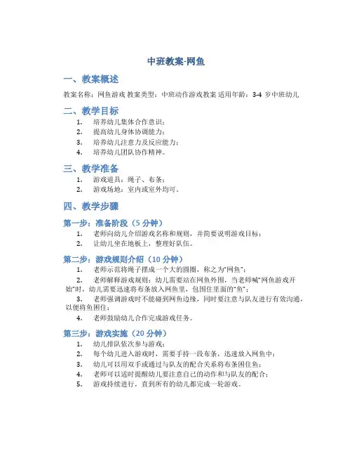 中班教案网鱼