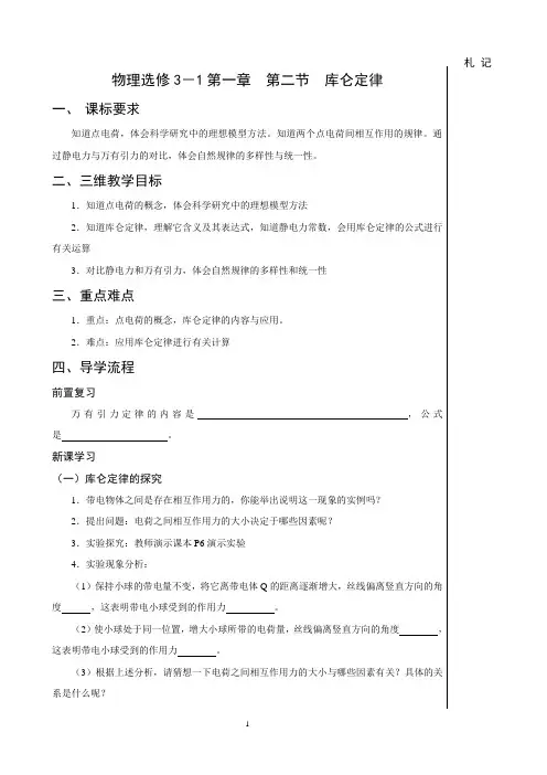 第二节库仑定律