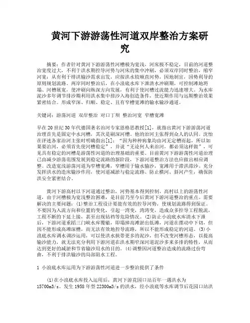 黄河下游游荡性河道双岸整治方案研究