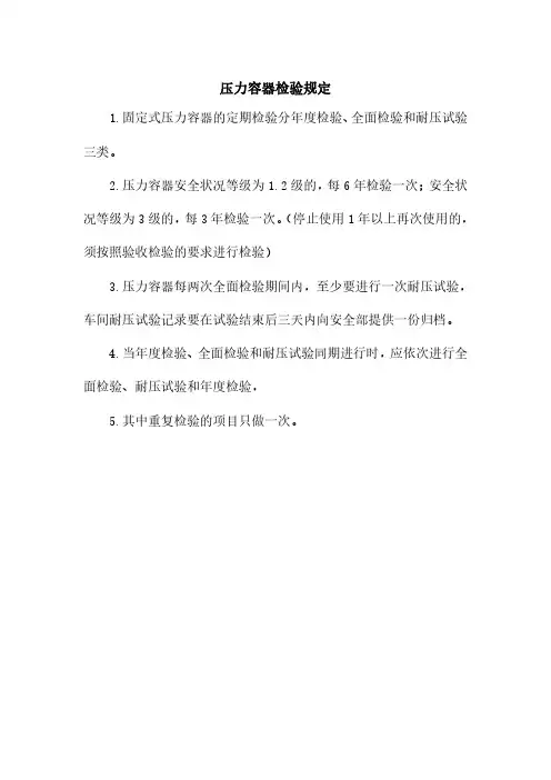 压力容器检验规定