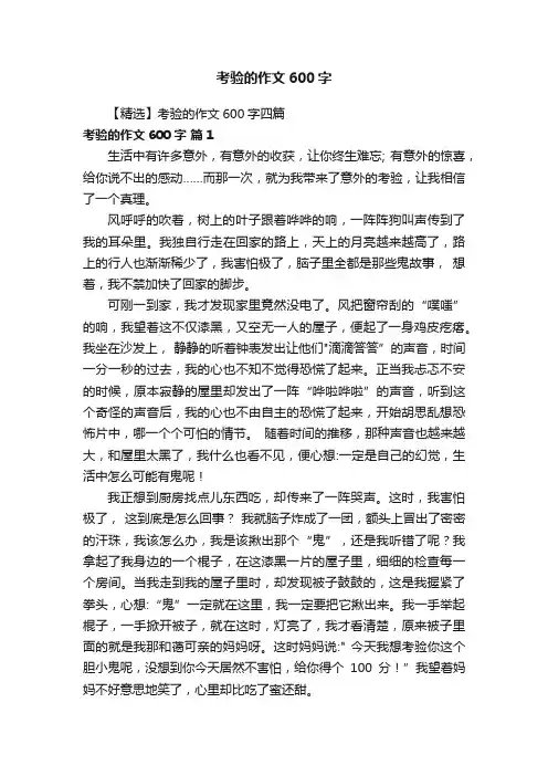 【精选】考验的作文600字四篇