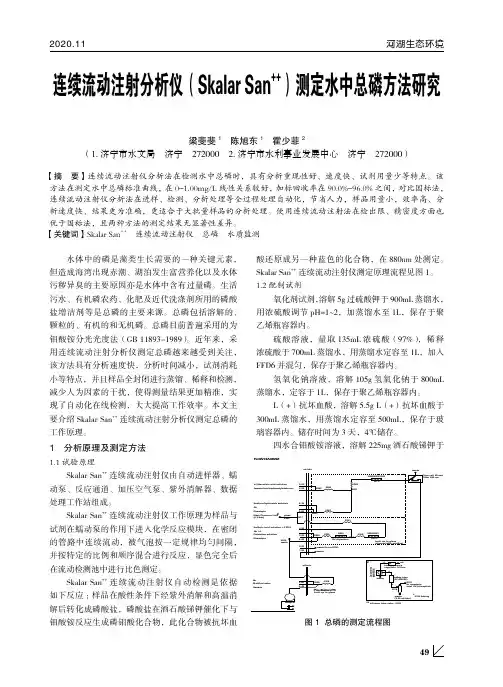 连续流动注射分析仪(Skalar San^(++))测定水中总磷方法研究