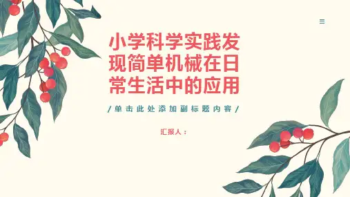 小学科学实践发现简单机械在日常生活中的应用