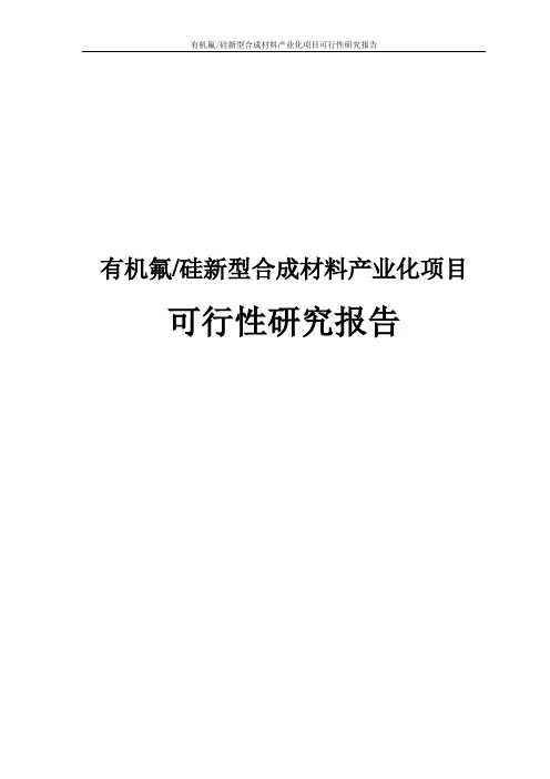 有机氟硅新型合成材料产业化项目可行性研究报告