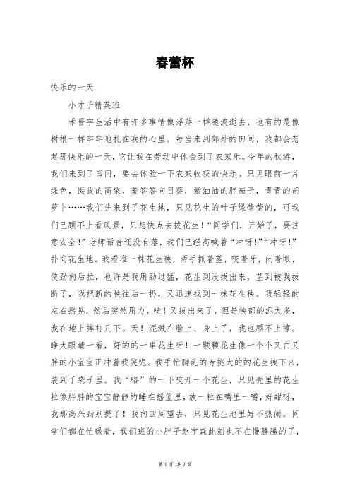 春蕾杯_一年级作文