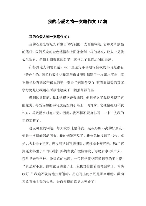 我的心爱之物一支笔300字