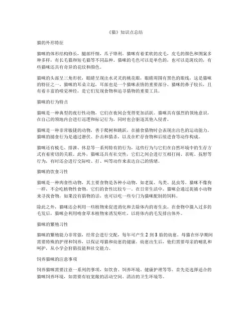 《猫》知识点总结