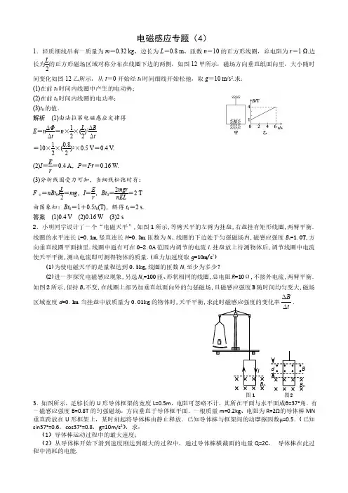 电磁感应专题-高中物理试题解析版