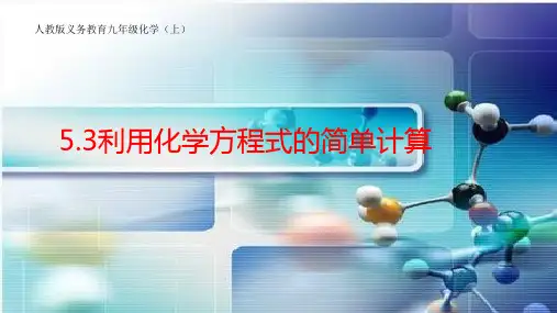 5.3利用化学方程式的简单计算课件