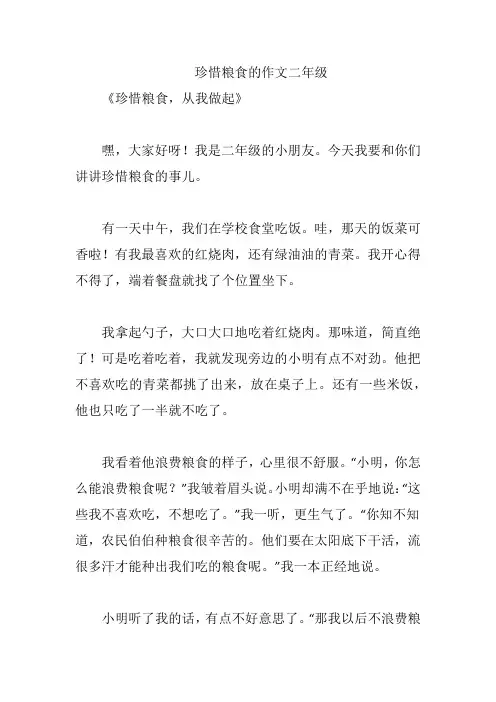 珍惜粮食的作文二年级