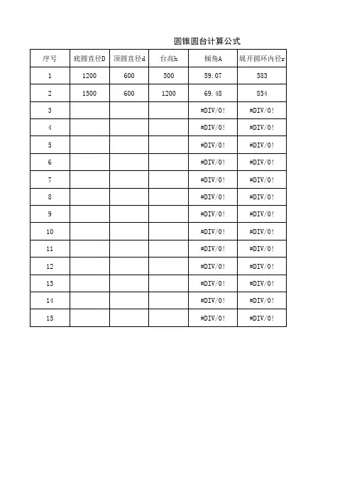圆锥展开计算公式