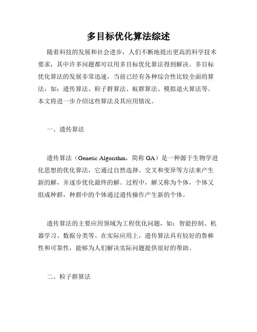 多目标优化算法综述