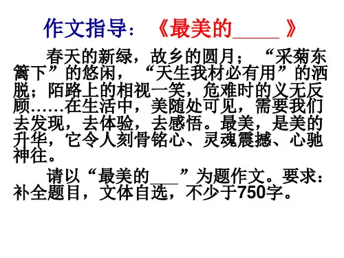 作文指导：《最美的-----》