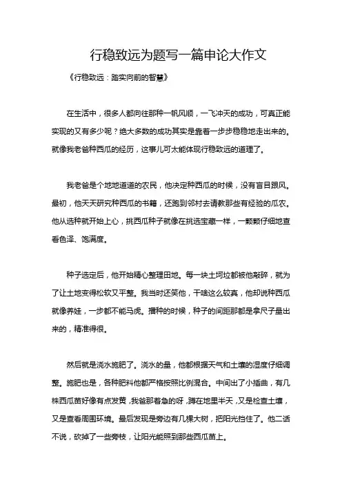 行稳致远为题写一篇申论大作文