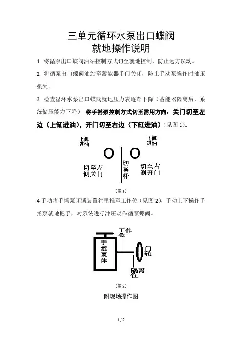 1000MW循环水泵出口蝶阀就地操作说明