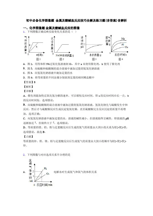初中必备化学图像题 金属及酸碱盐反应技巧全解及练习题(含答案)含解析