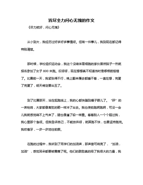 皆尽全力问心无愧的作文