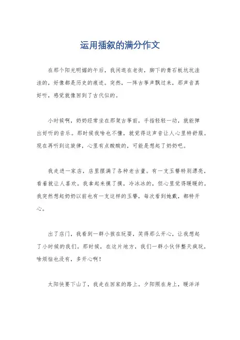 运用插叙的满分作文