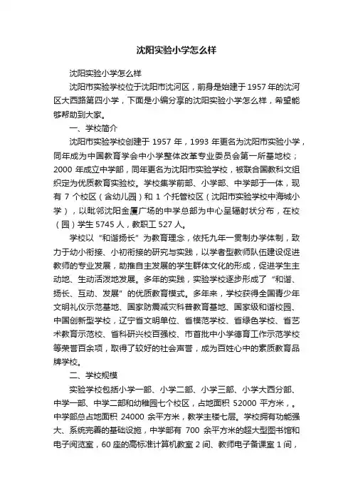沈阳实验小学怎么样