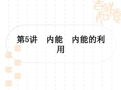 中考物理总复习 第5讲 内能 内能的利用