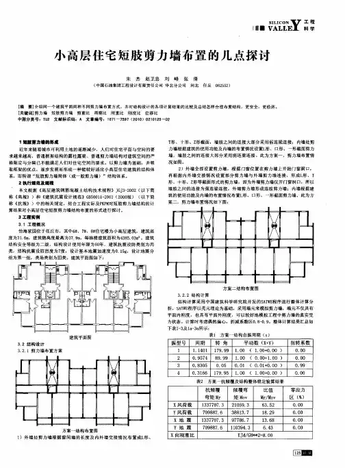 小高层住宅短肢剪力墙布置的几点探讨
