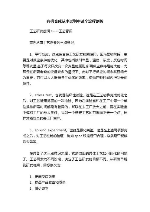 有机合成从小试到中试全流程剖析