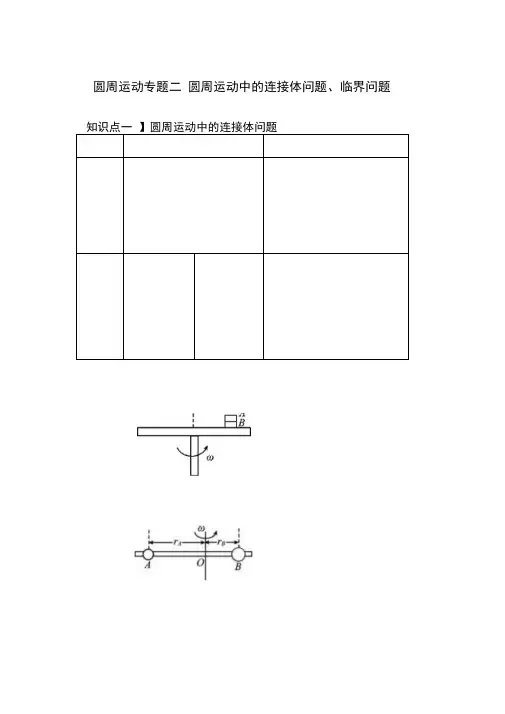 圆周运动专题二圆周运动中的连接体问题和临界问题(教案)