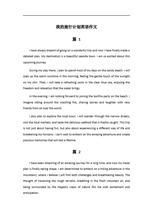 我的旅行计划英语作文50~100字字