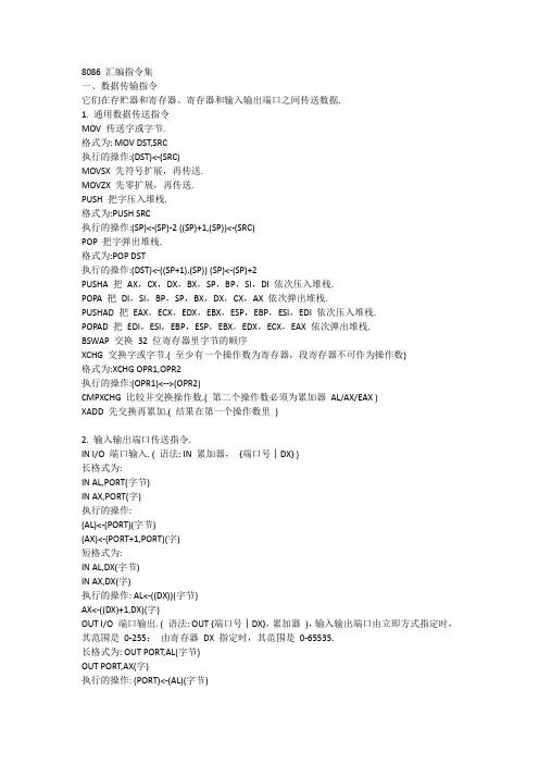 8086-汇编指令集