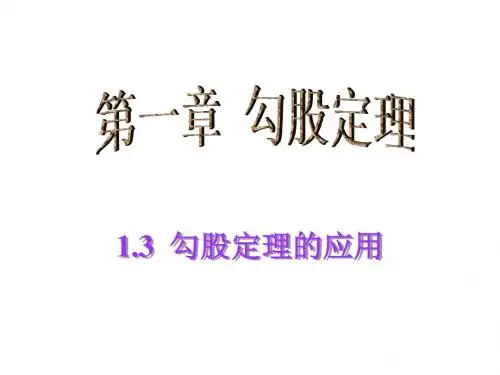 北师大版数学八年级上册  1.3勾股定理的应用 课件(共20张PPT)