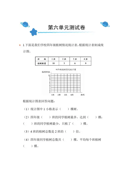 北师大版小学数学四年级下册第六单元测试卷带答案