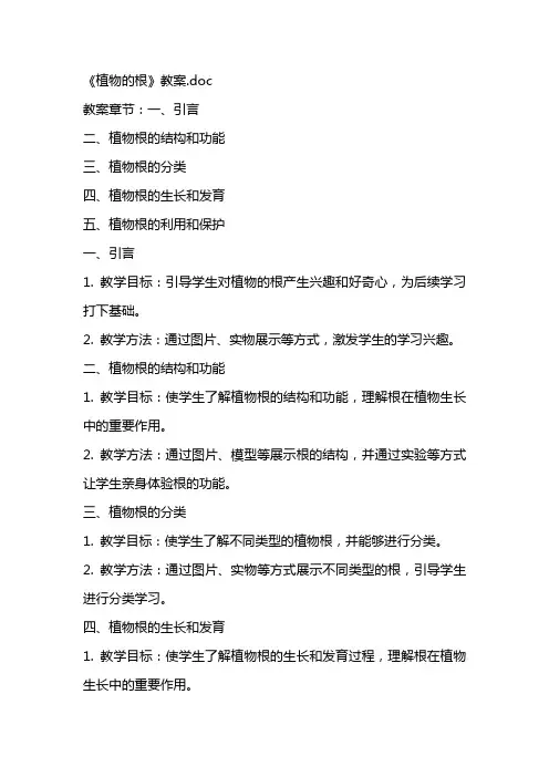 《植物的根》教案