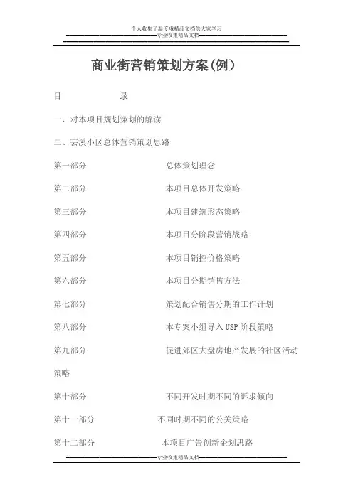 商业街营销策划方案