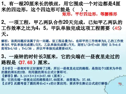 人教版小升初数学易错题有答案ppt课件